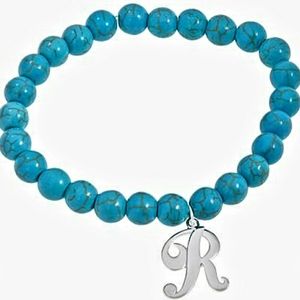 SEVILLA SILVER R MONOGRAM TURQUOISE BRACELET